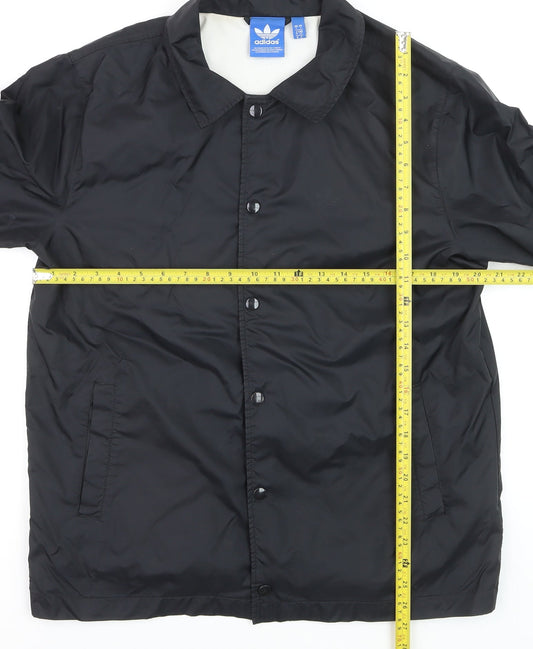 Adidas Men Black Nylon Coach Jacket S by Nigo Collared Streetwear