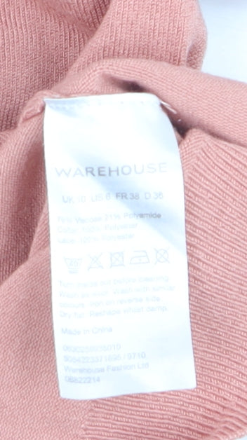 Warehouse Women’s Pink Lace Collar Knit Jumper Size 10