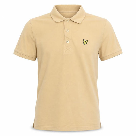 Lyle & Scott Men's Beige Organic Cotton Polo Shirt XS