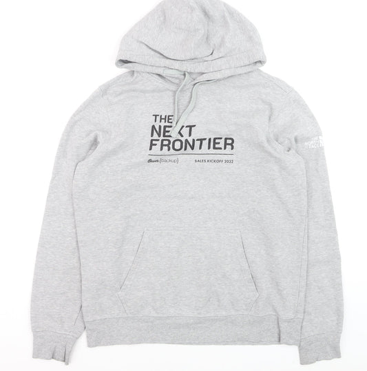 The North Face Men’s Grey Pullover Hoodie M Fleece Cotton Blend