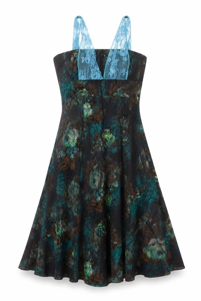 feeG Women’s Multicoloured Floral A-Line Knee Length Dress Size 12