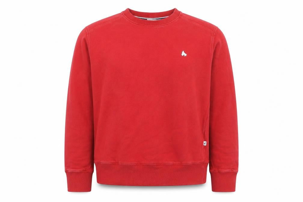 Money Women Red Crew Neck Pullover Sweatshirt L Cotton Blend