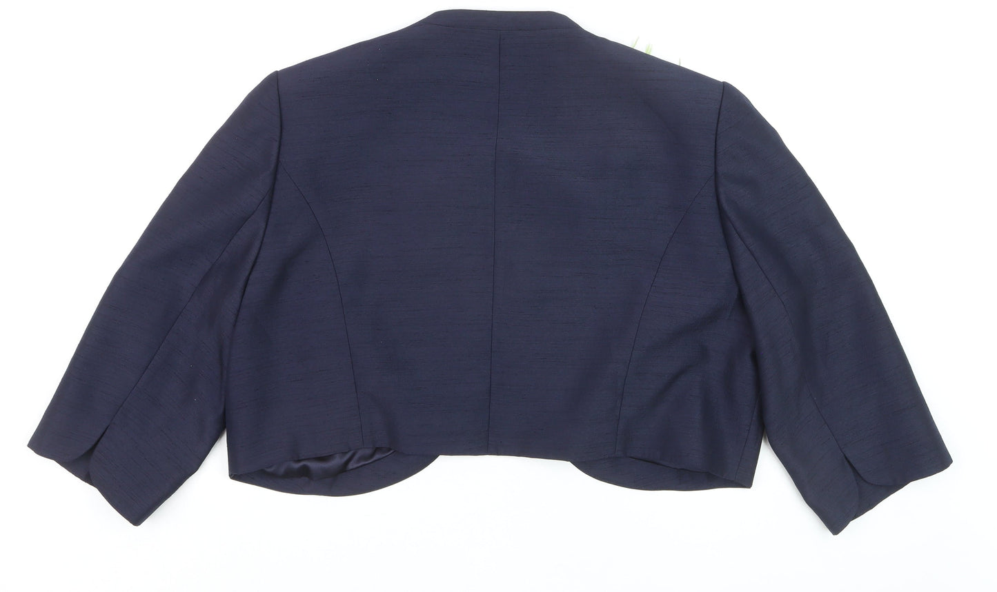 Jacques Vert Women Blue Cropped Suit Jacket Size 20 Elegant Wedding