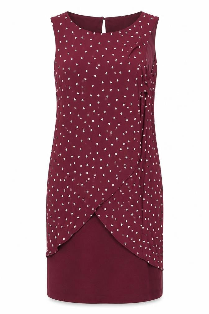 Jacques Vert Women Red Polka Dot Sheath Dress Size 16 Formal