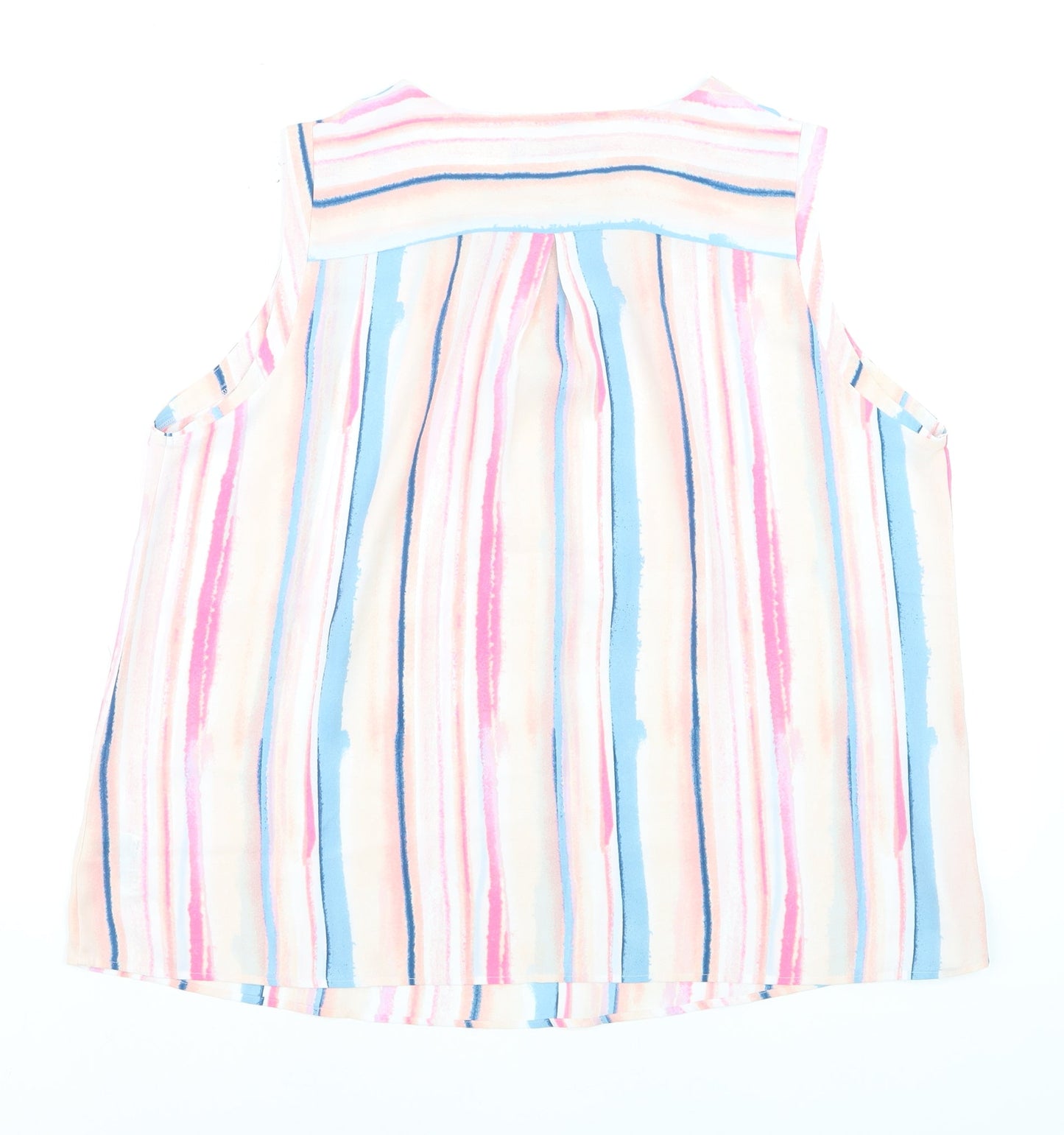 Marks and Spencer Women Multi Striped Sleeveless Blouse UK 18