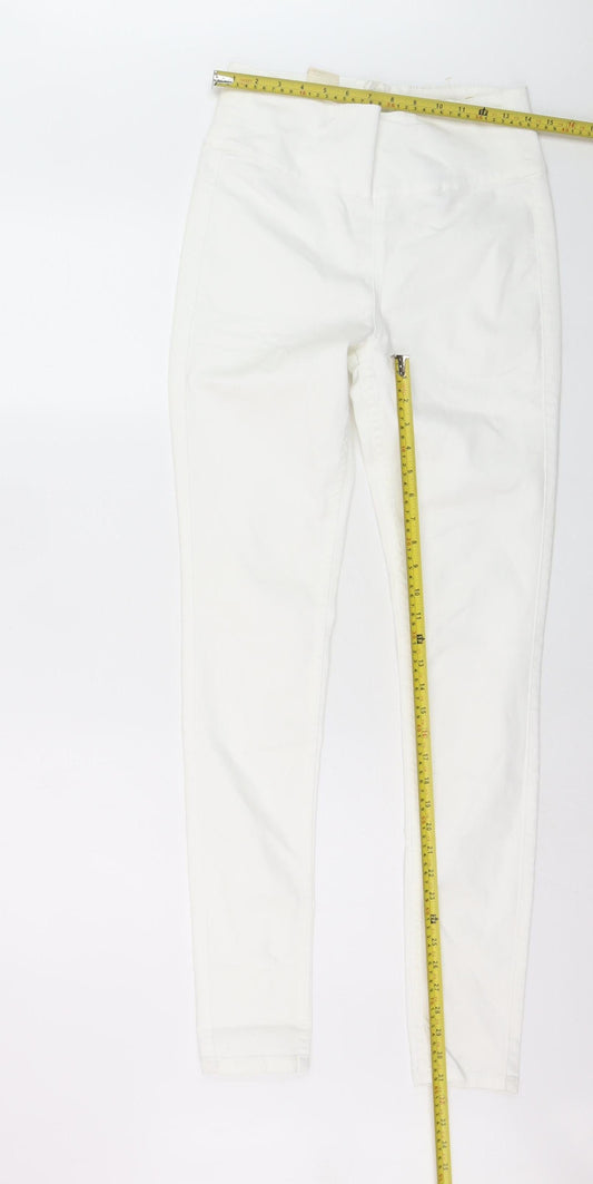 Pieces Women White High Waist Slim Jegging Jeans Size M