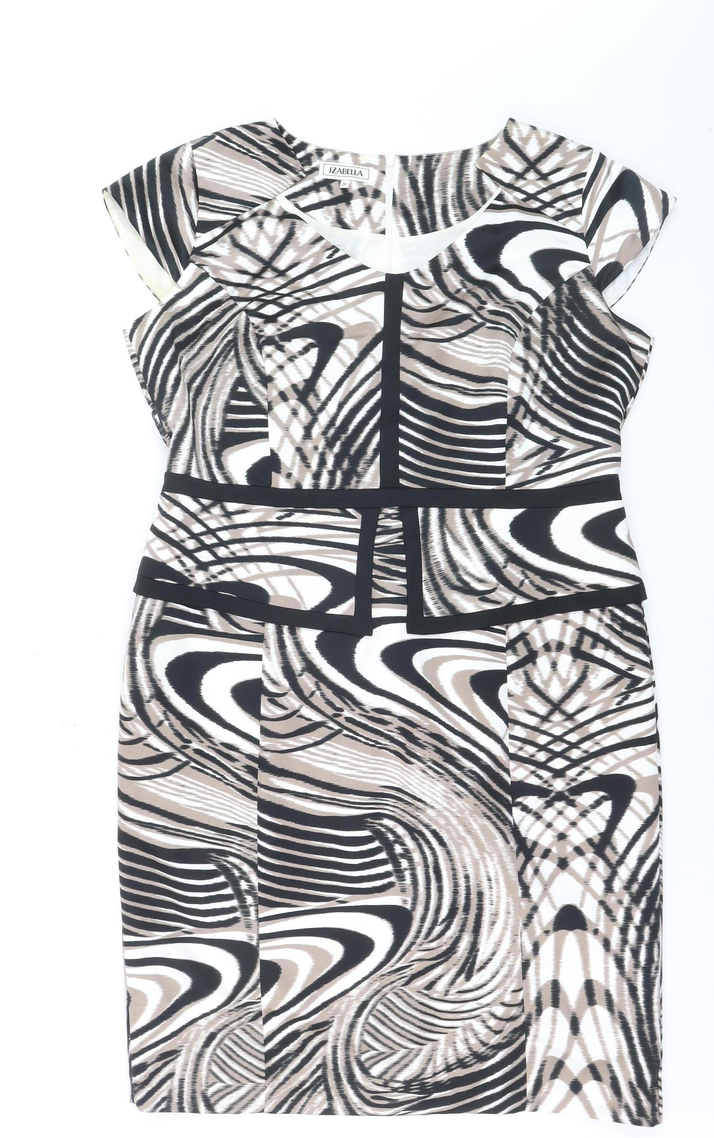Izabella Womens Multicoloured Size 20 Sheath Knee Length Dress
