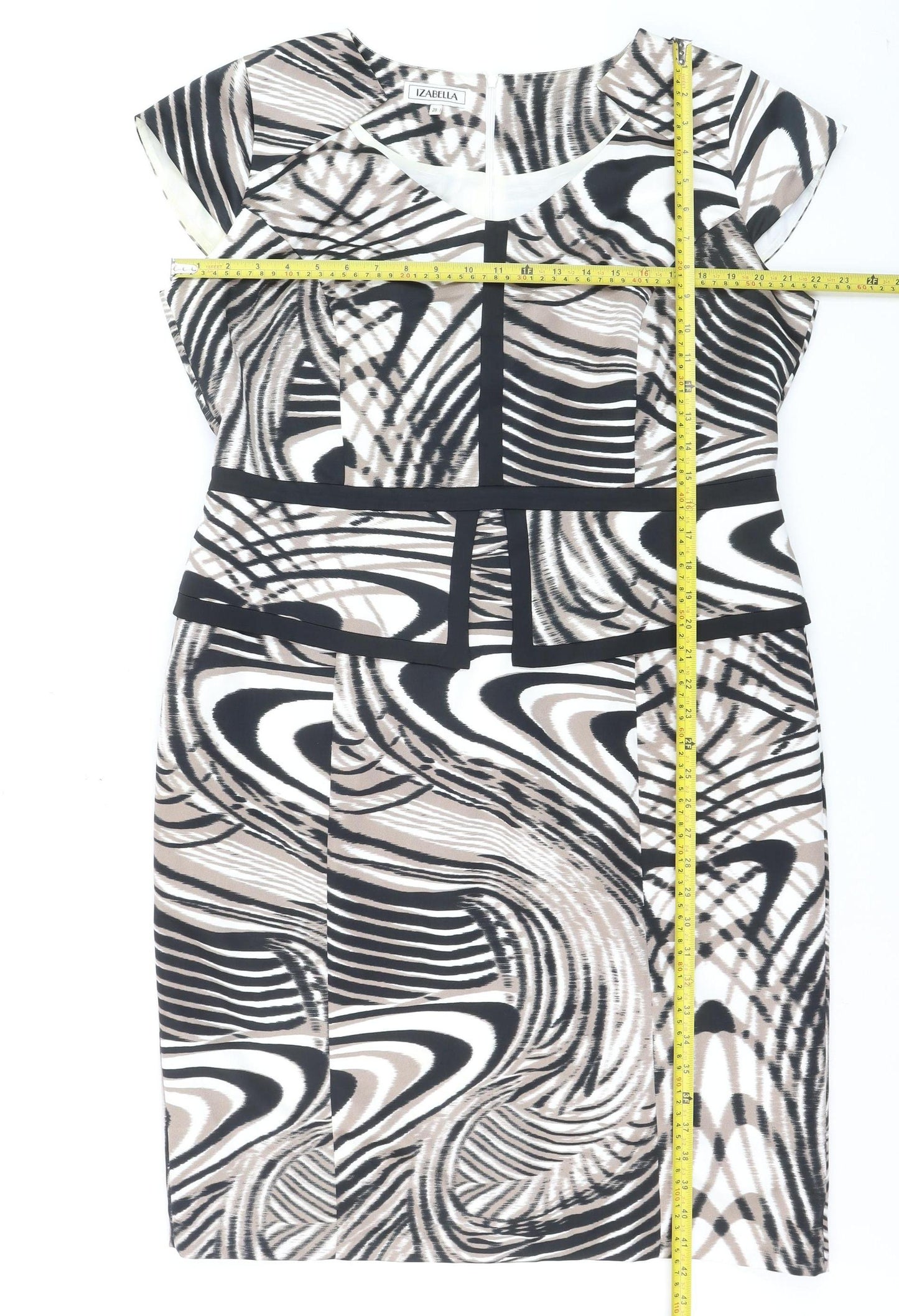 Izabella Womens Multicoloured Size 20 Sheath Knee Length Dress