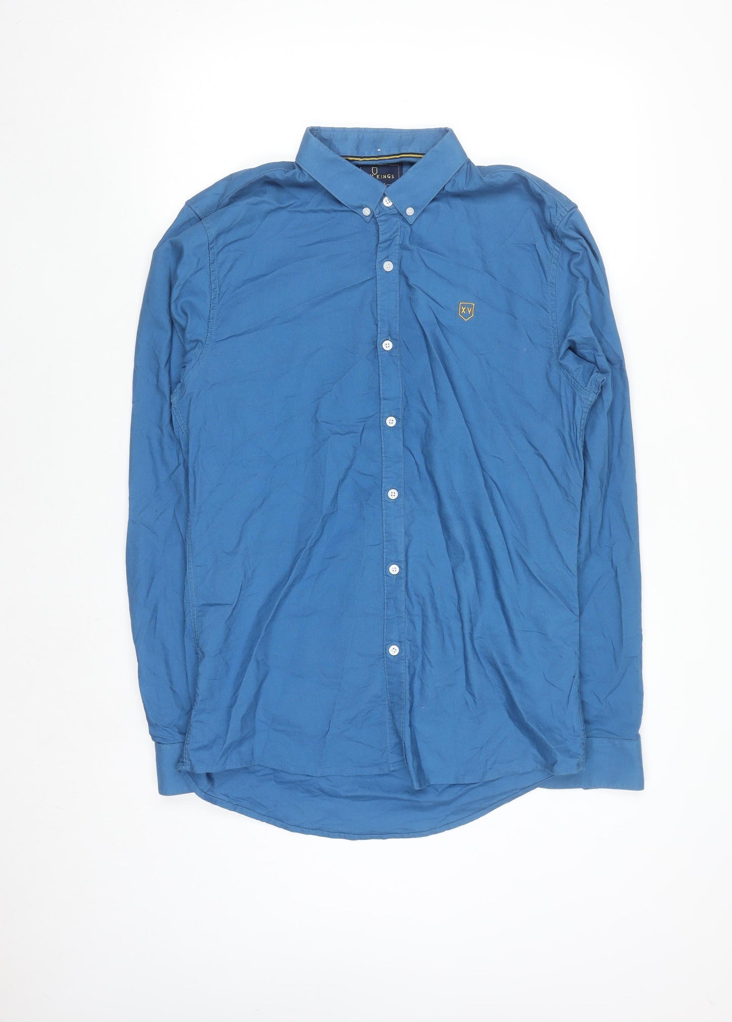 XV Kings Tommy Bowe Men's Blue Cotton Button-Up Shirt L