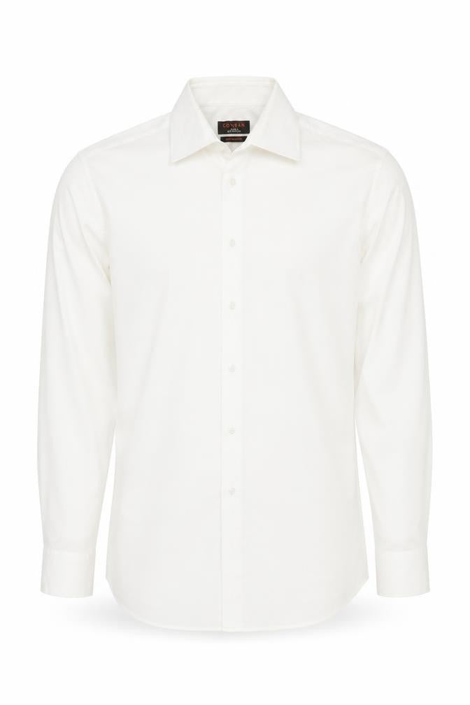 Conran Luxury Collection Men's White 16 Collar Contemporary Fit Shirt