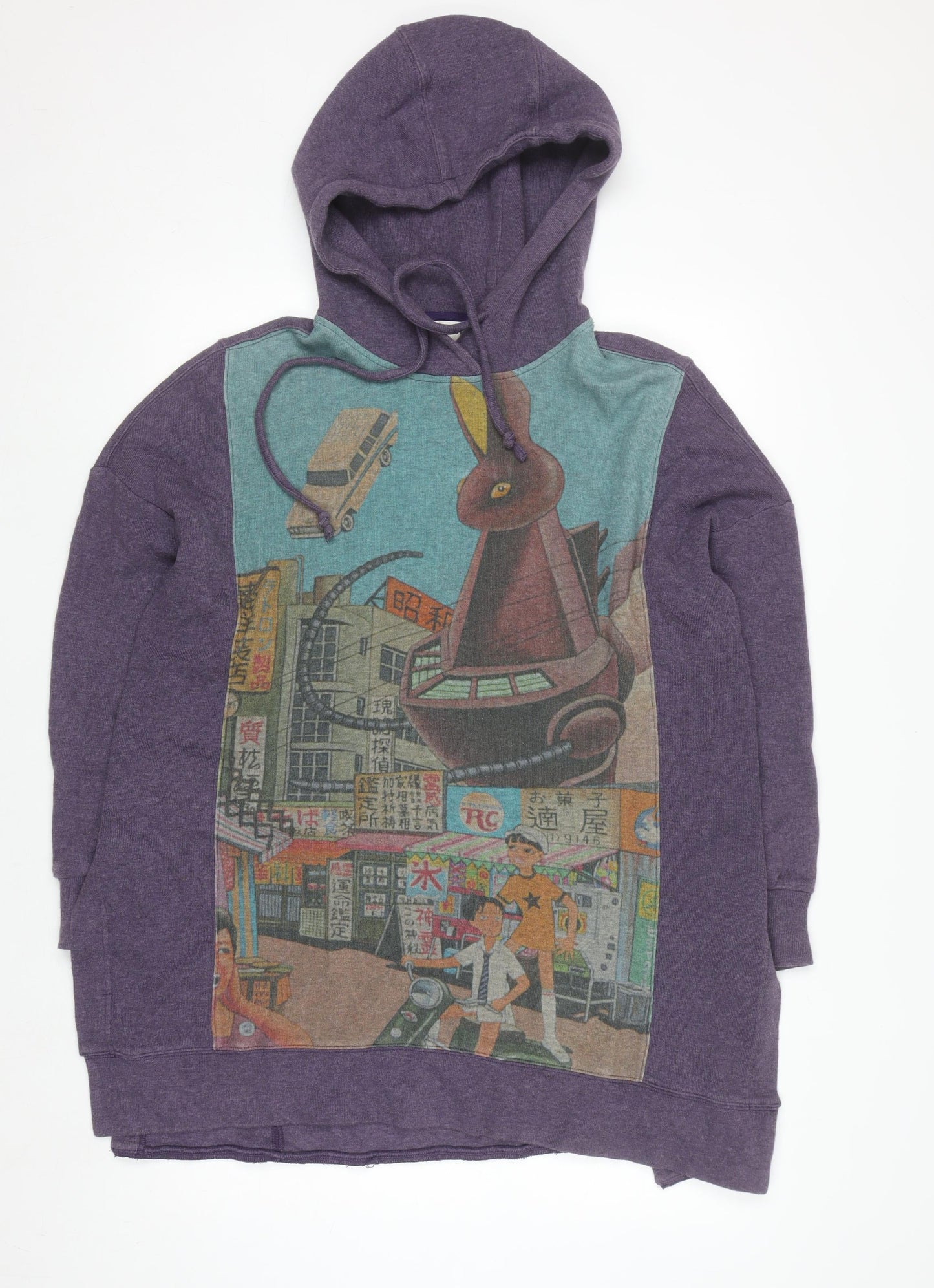 Movel Unisex Purple Graphic Anime Pullover Hoodie XS