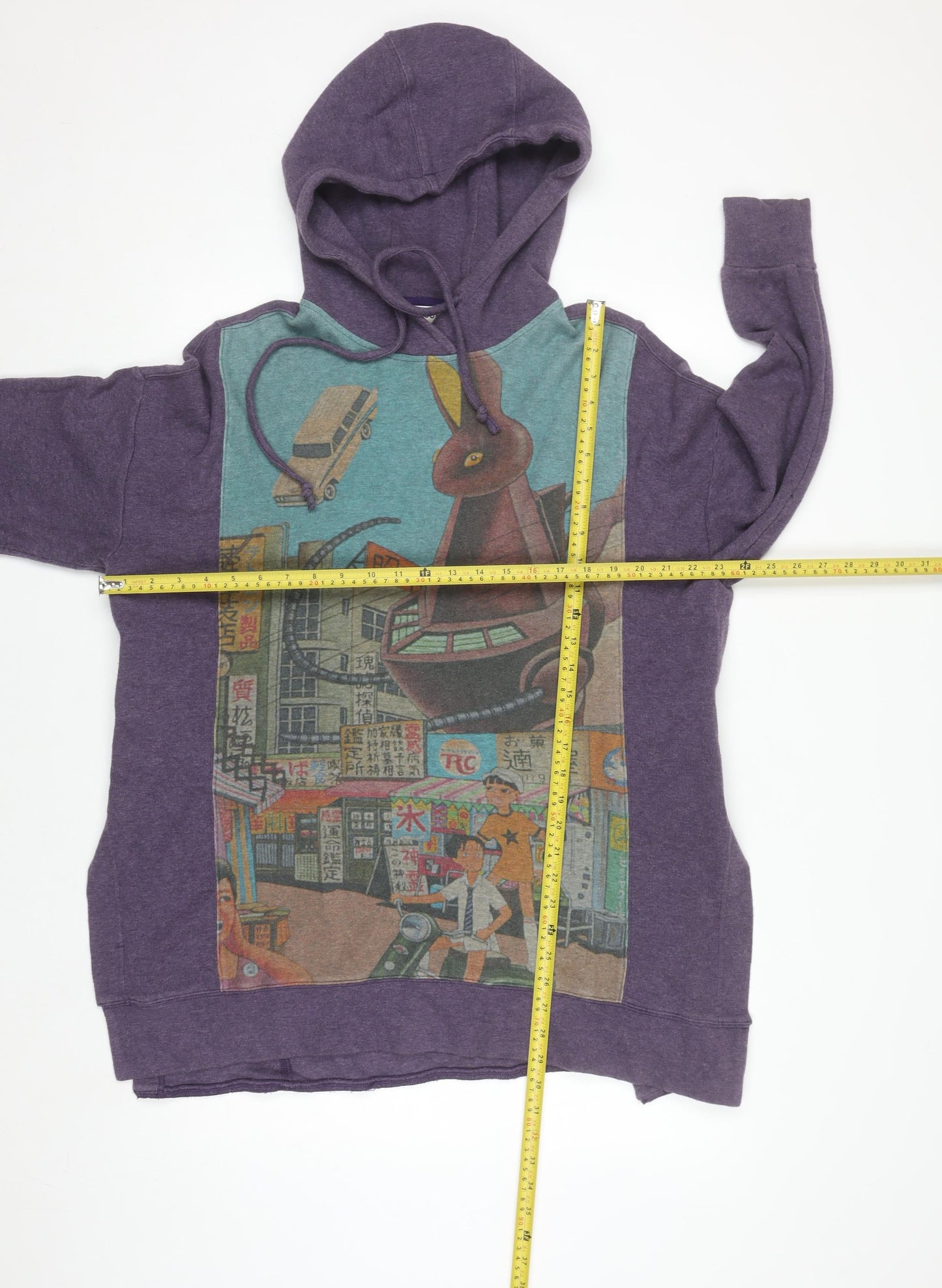 Movel Unisex Purple Graphic Anime Pullover Hoodie XS