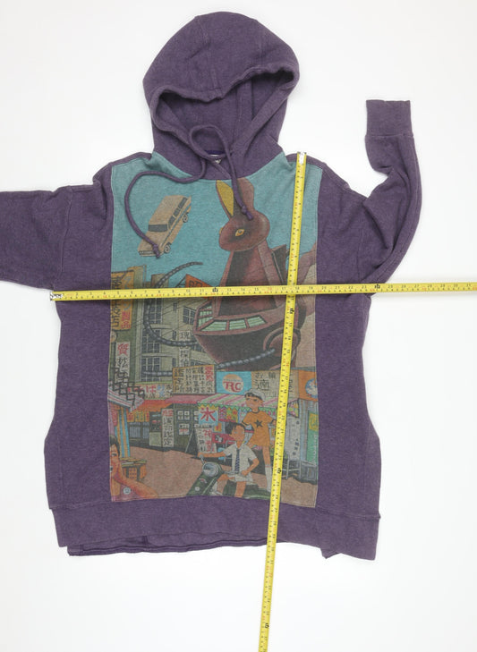 Movel Unisex Purple Graphic Anime Pullover Hoodie XS