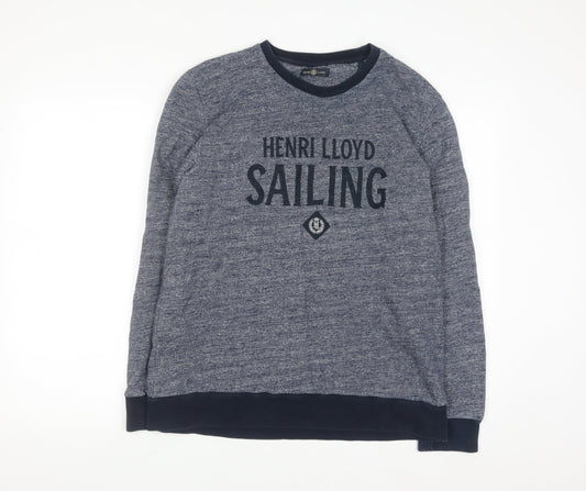 Henri Lloyd Men’s Blue Crew Neck Sailing Logo Sweatshirt Size L