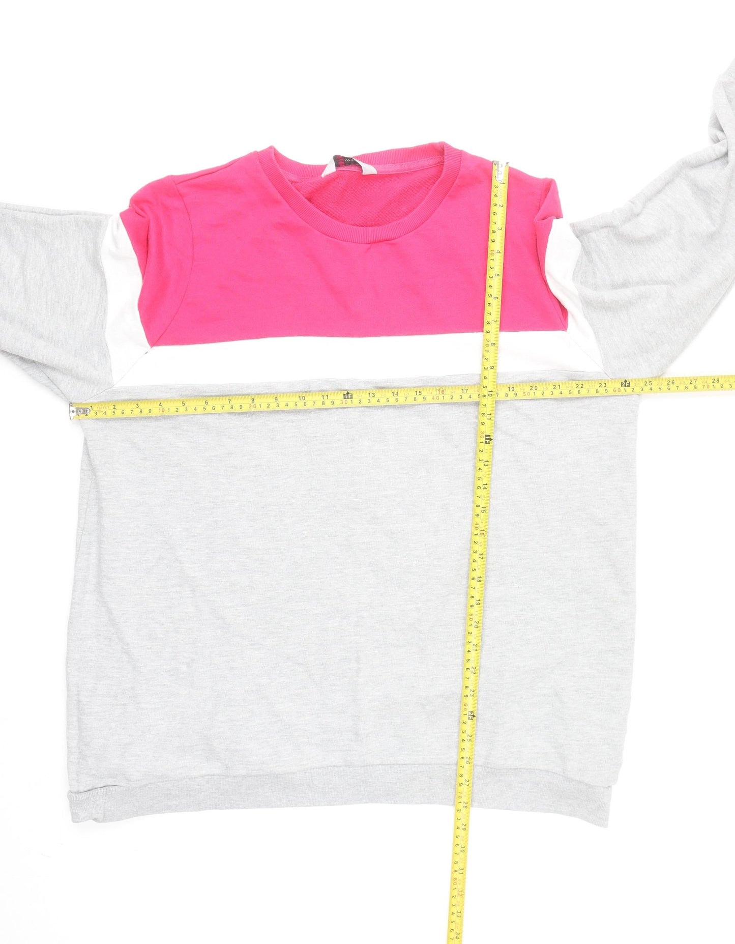 Yours Women’s Grey & Pink Colourblock Pullover Sweatshirt Size 22-24