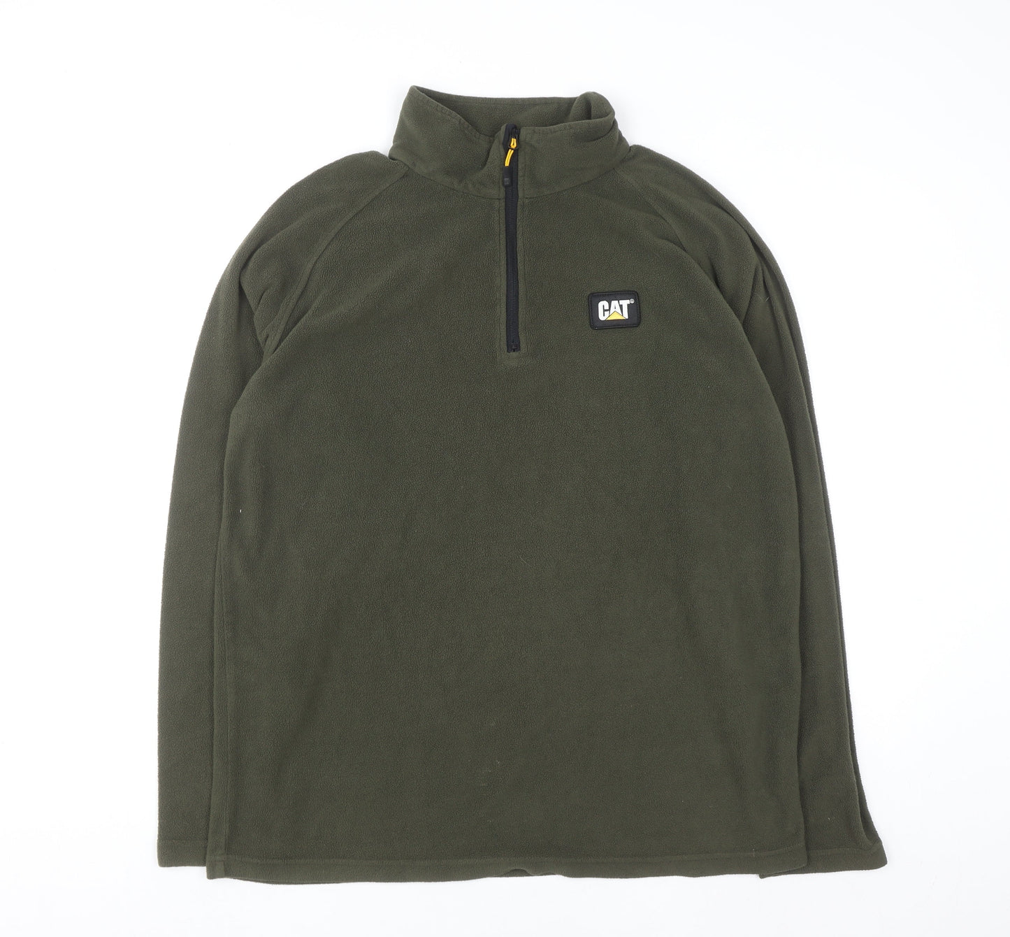 CAT Men's Green Fleece 1/4 Zip Pullover Sweatshirt XL