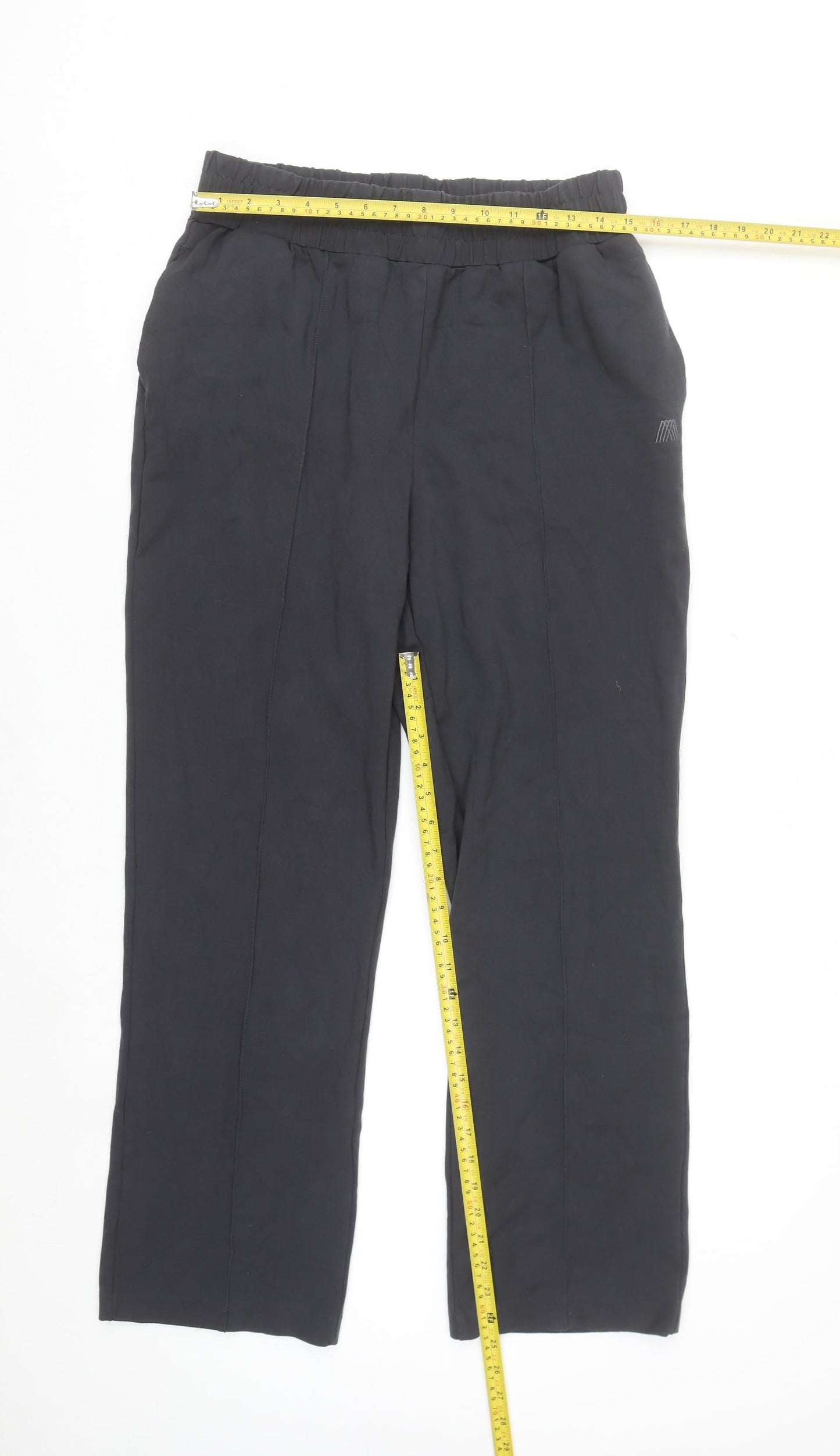 4TH ARQ Men's Black Regular Fit Stretch Trousers L