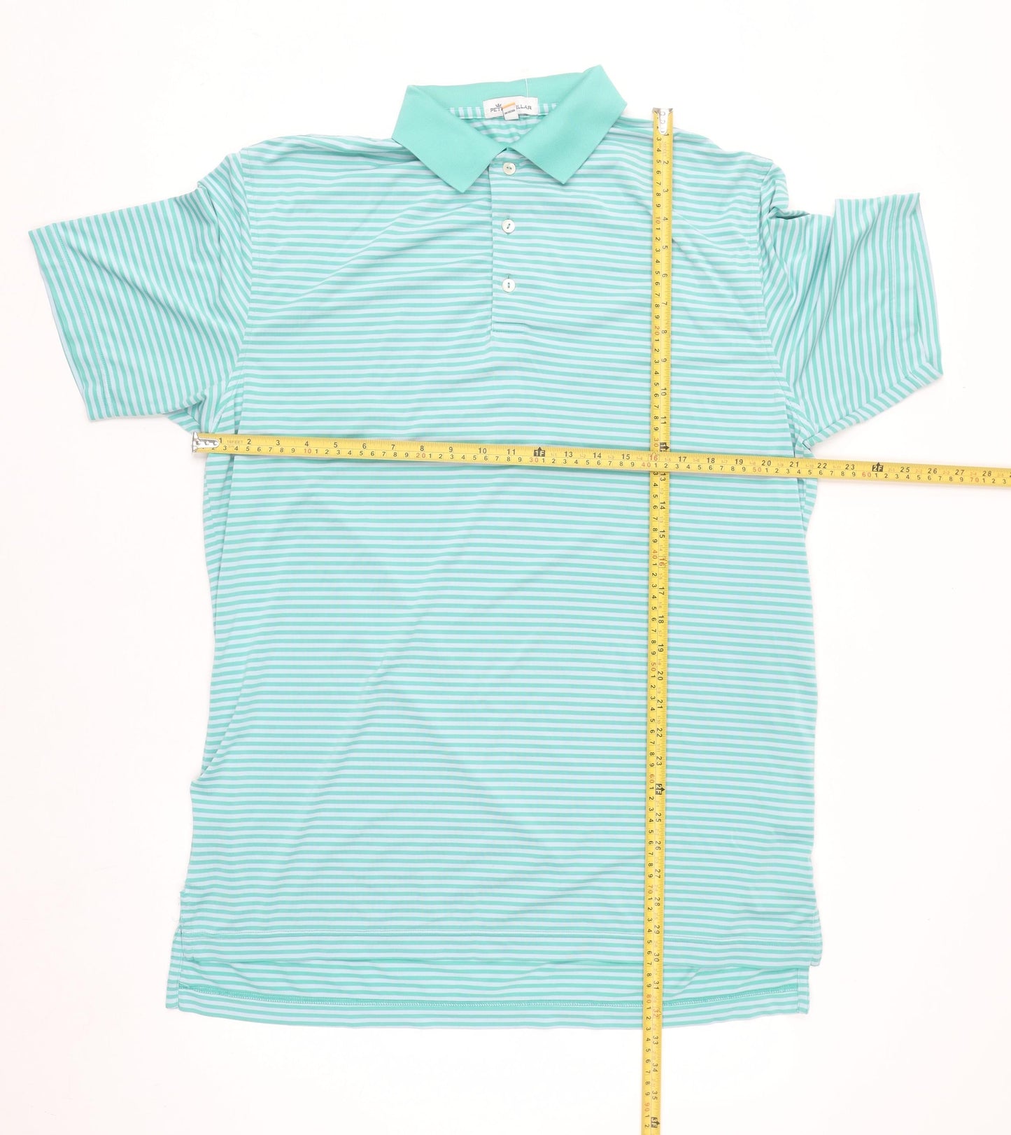 Peter Millar Men’s Green Striped Polo Shirt Size M Regular Fit