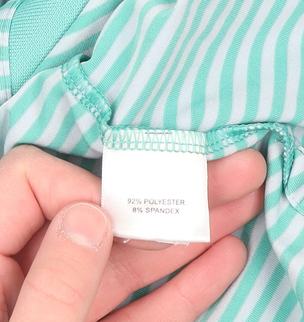 Peter Millar Men’s Green Striped Polo Shirt Size M Regular Fit