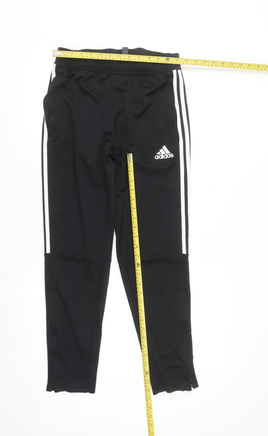 Adidas Men Black M Track Pants Slim Fit Moisture Wicking Tapered