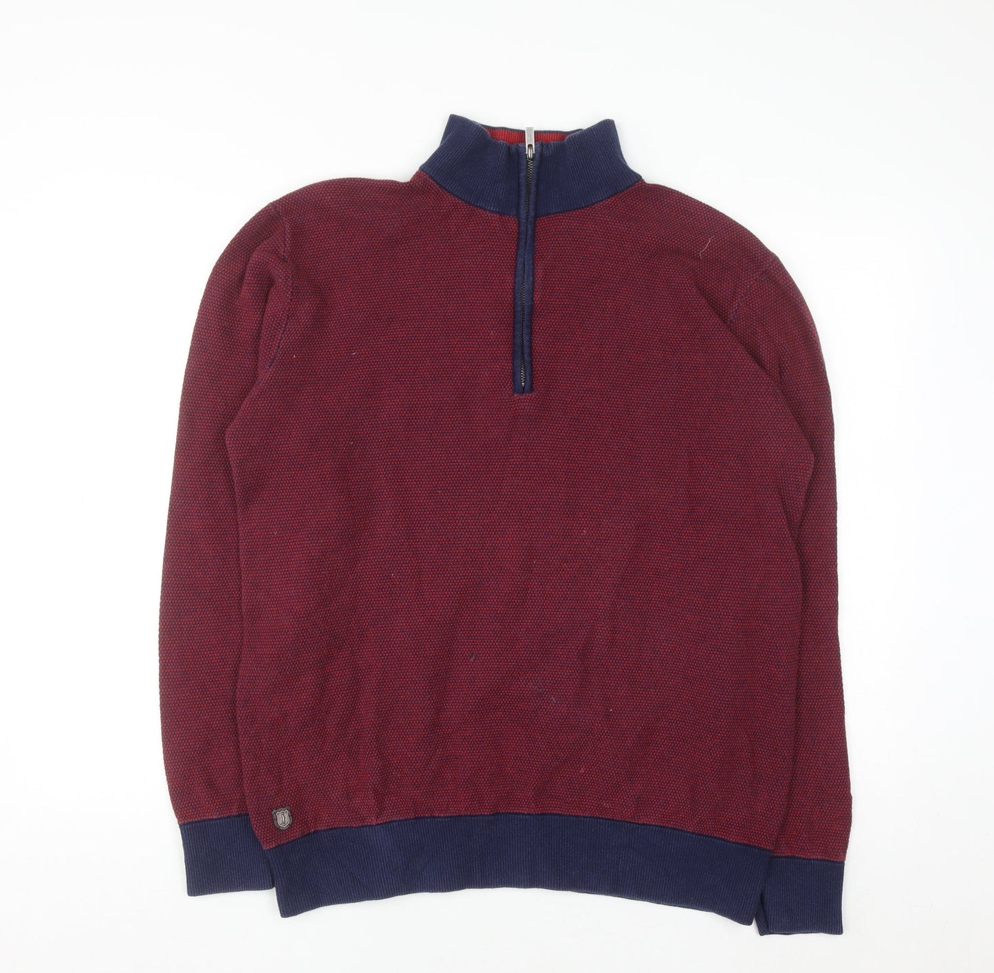 6th Sense Men’s Red Knit 1/2 Zip Cotton Sweatshirt XXL