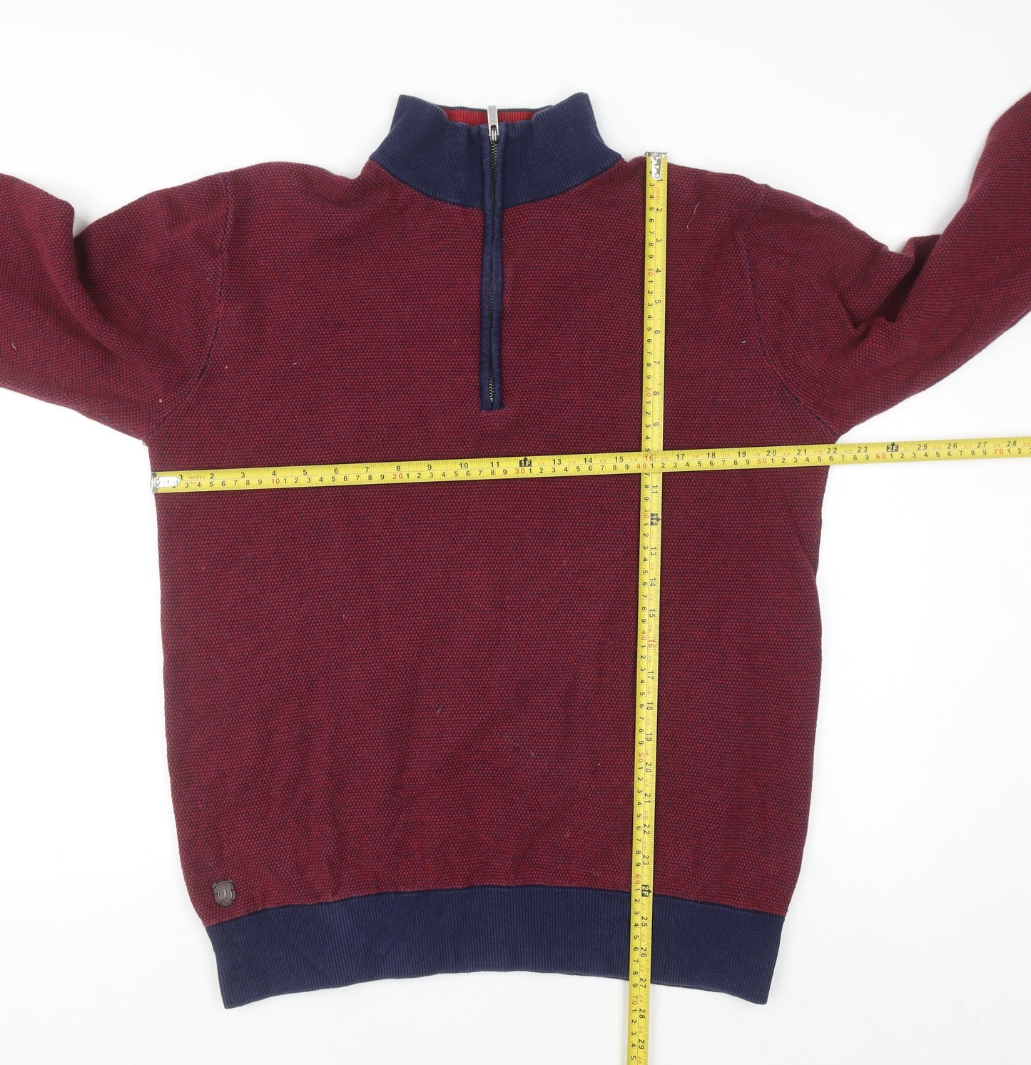 6th Sense Men’s Red Knit 1/2 Zip Cotton Sweatshirt XXL