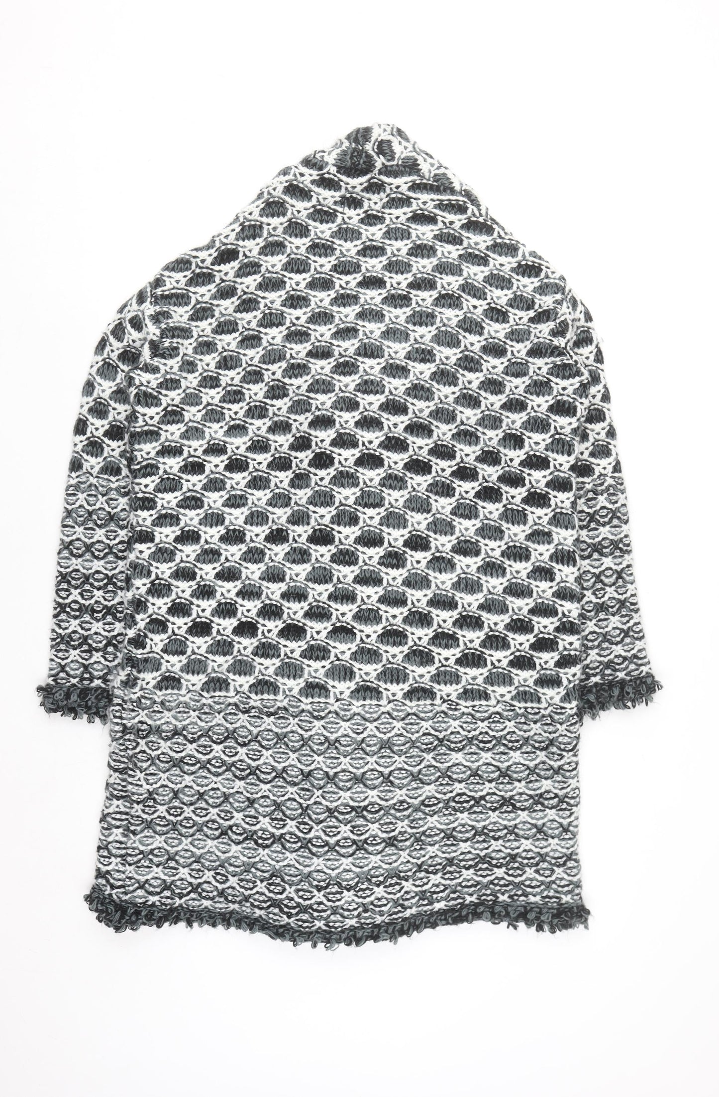 Savida Women's Black & White Chunky Knit Cardigan M