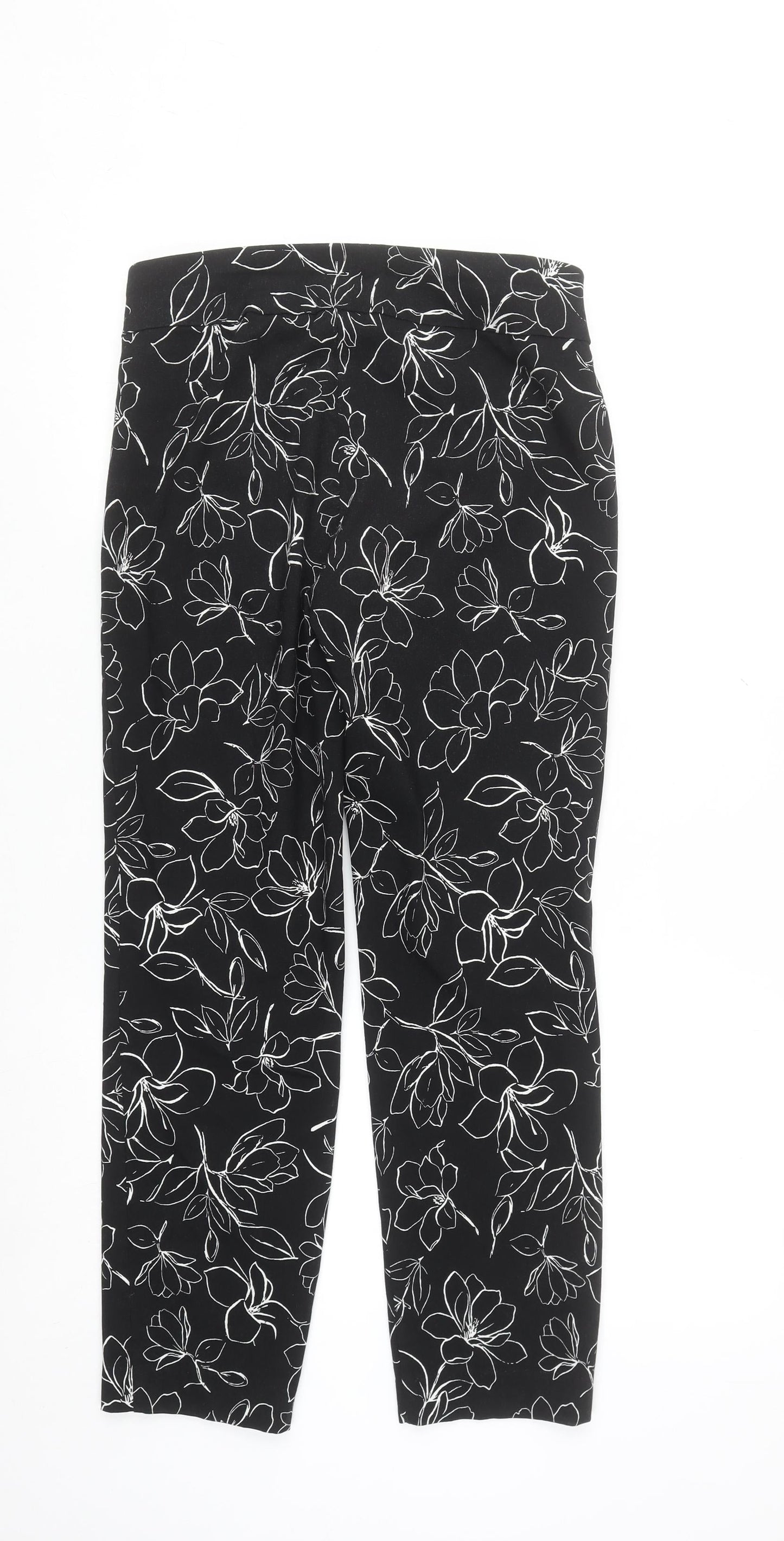 Premise Womens Black Floral Cropped Slim Trousers XS