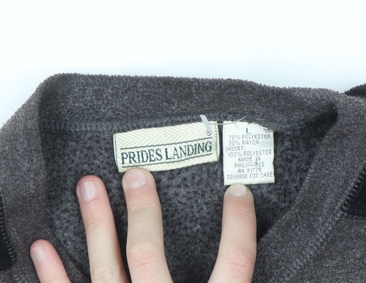 Prides Landing Men’s Brown Fleece Pullover Sweatshirt Size L