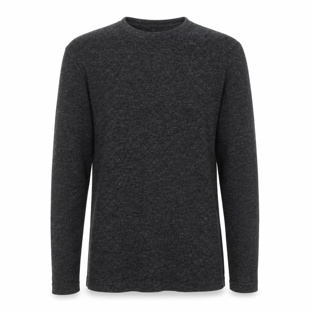 Front view of H&M Men’s Black Slim Fit Crew Neck Long Sleeve Jumper, size S