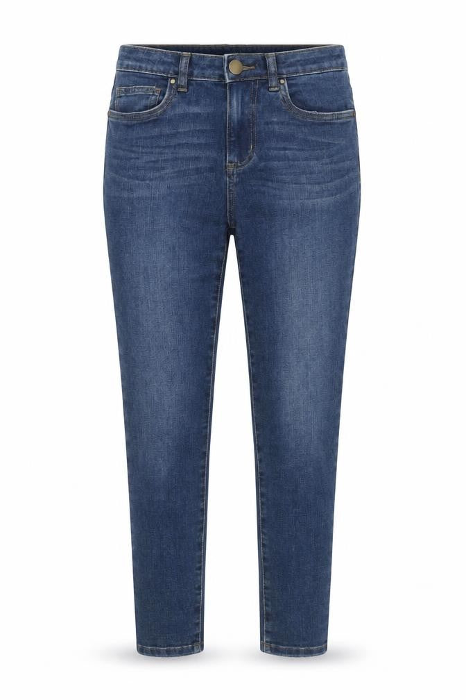 Front view of Dunnes Women's Blue Skinny Jeans, size 10, Regular Fit