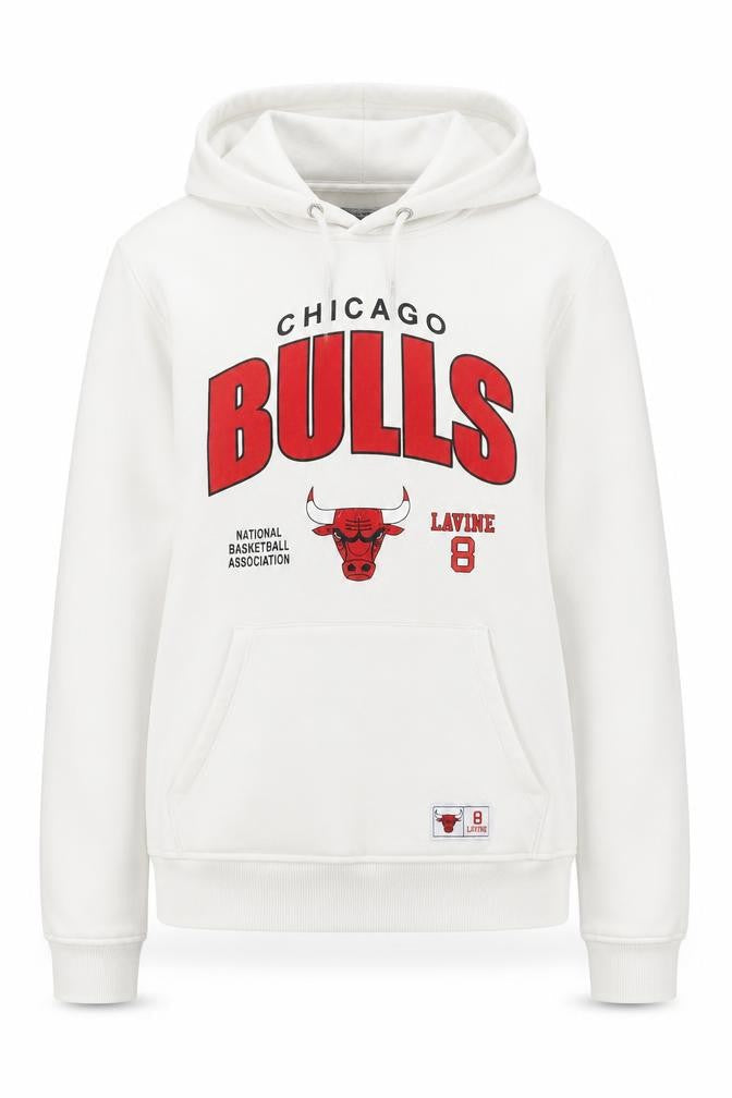 NBA Chicago Bulls Women's White Small Pullover Hoodie