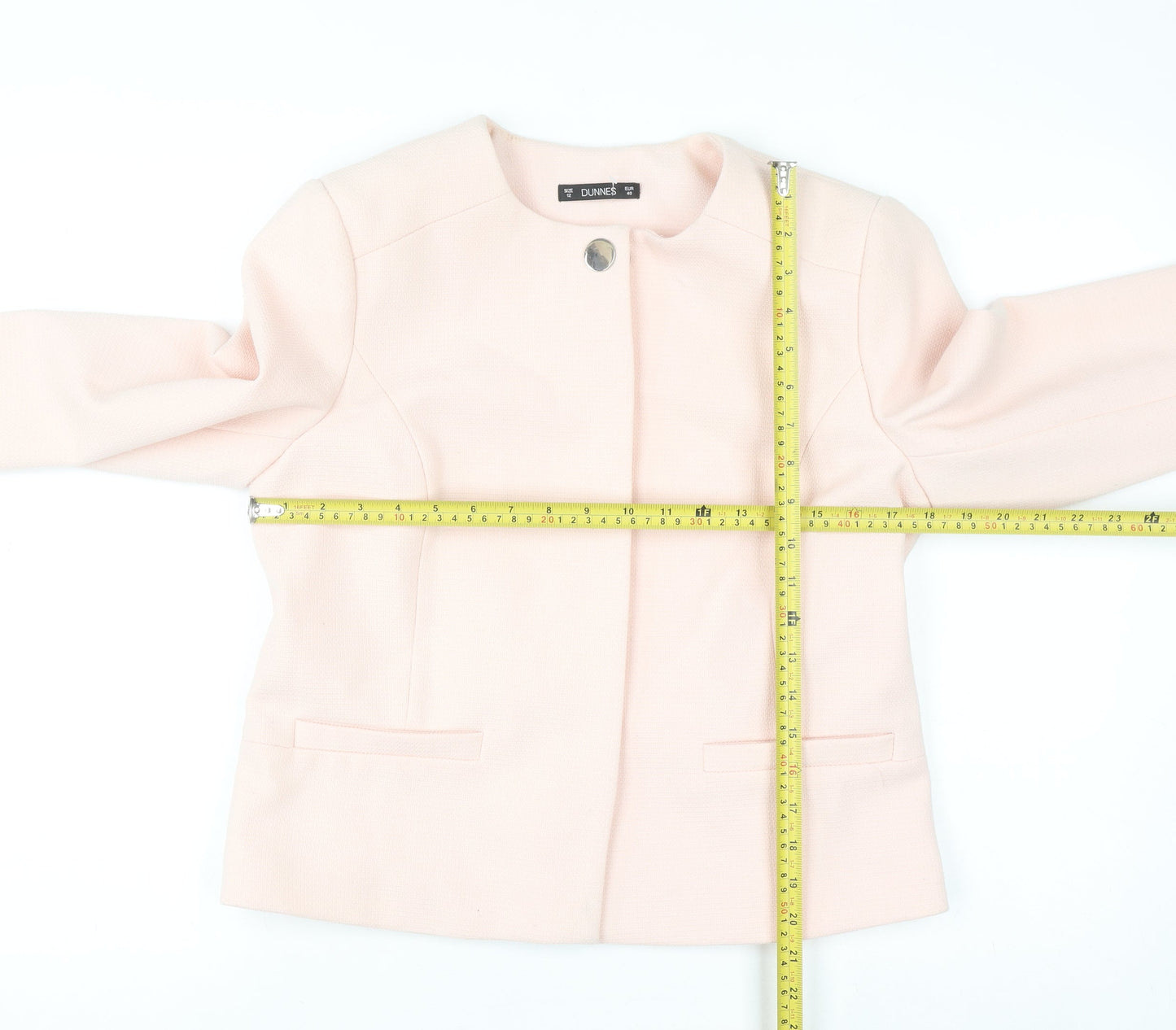 Dunnes Women Pink Size 12 Lined Short Blazer Jacket
