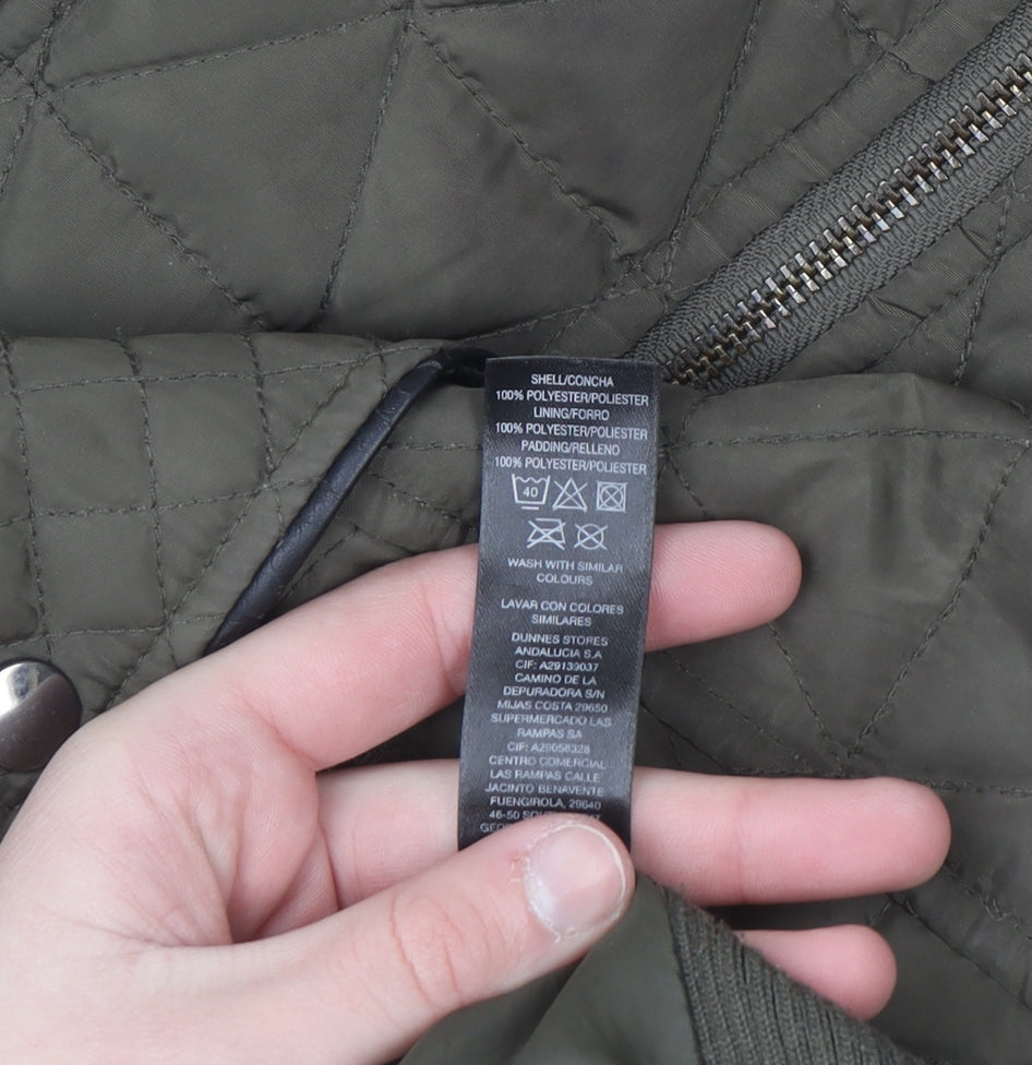 Dunnes Women Green Quilted Mid-Length Jacket Size 12