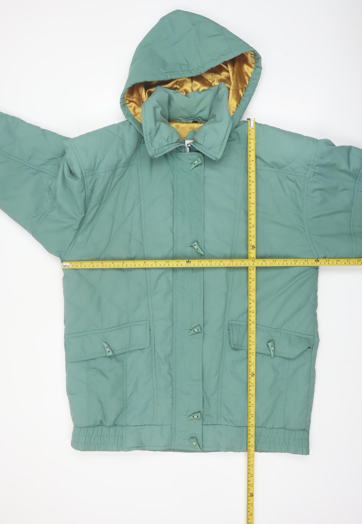 Nuage Womens Green Hooded Parka Coat Size 14 Lined Winter Jacket