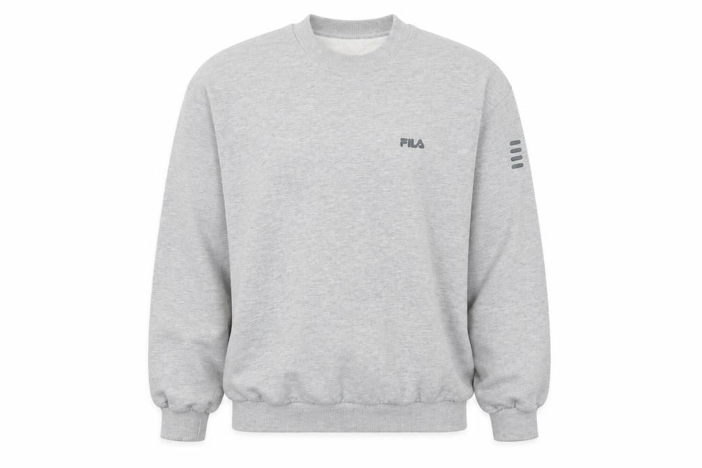 Fila Men's Grey Crew Neck Pullover Sweatshirt Size M