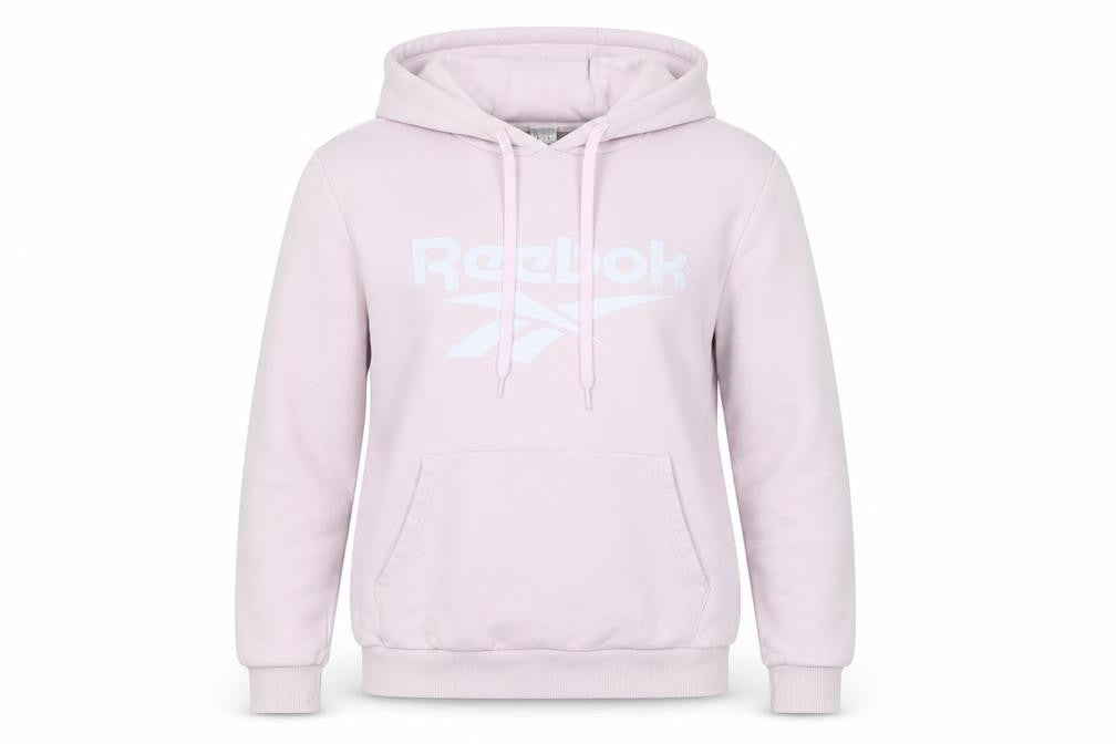 Reebok Women Pink Pullover Hoodie Small Cotton Logo Casual