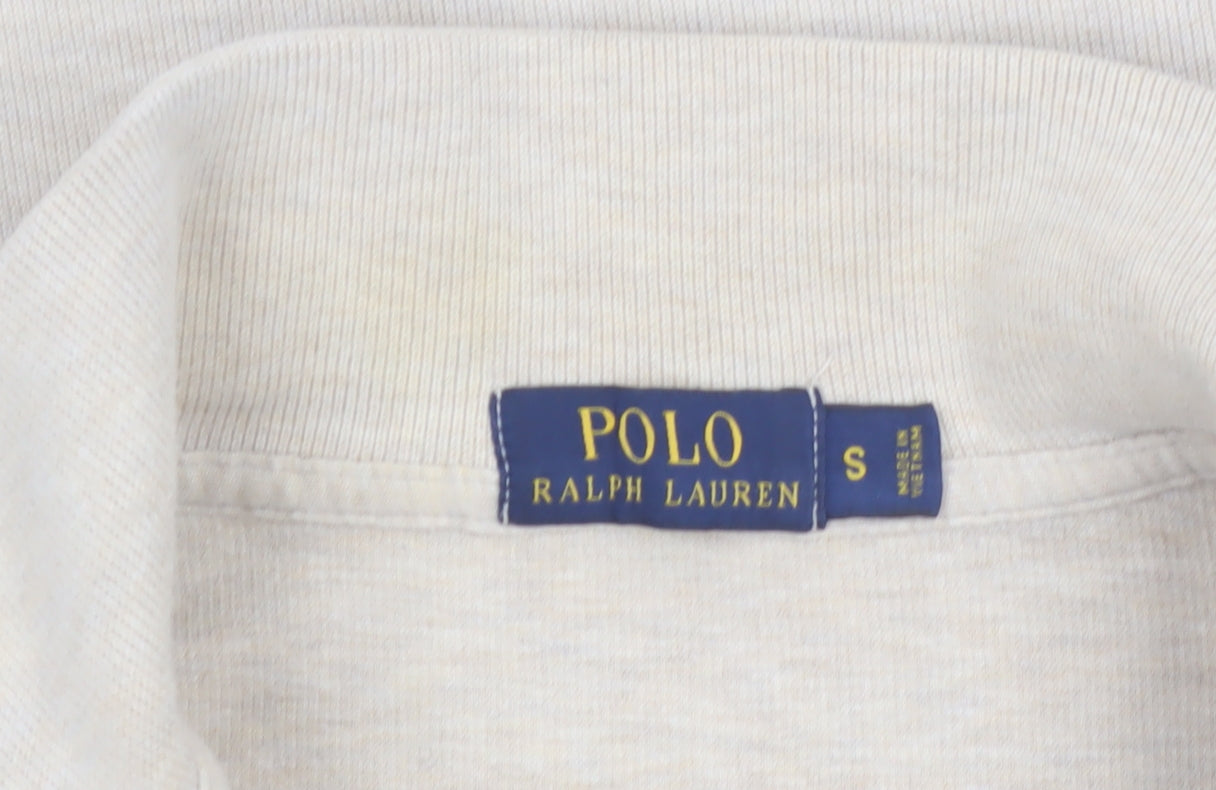 Polo Ralph Lauren Men's Beige 1/4 Zip Cotton Sweatshirt Size S