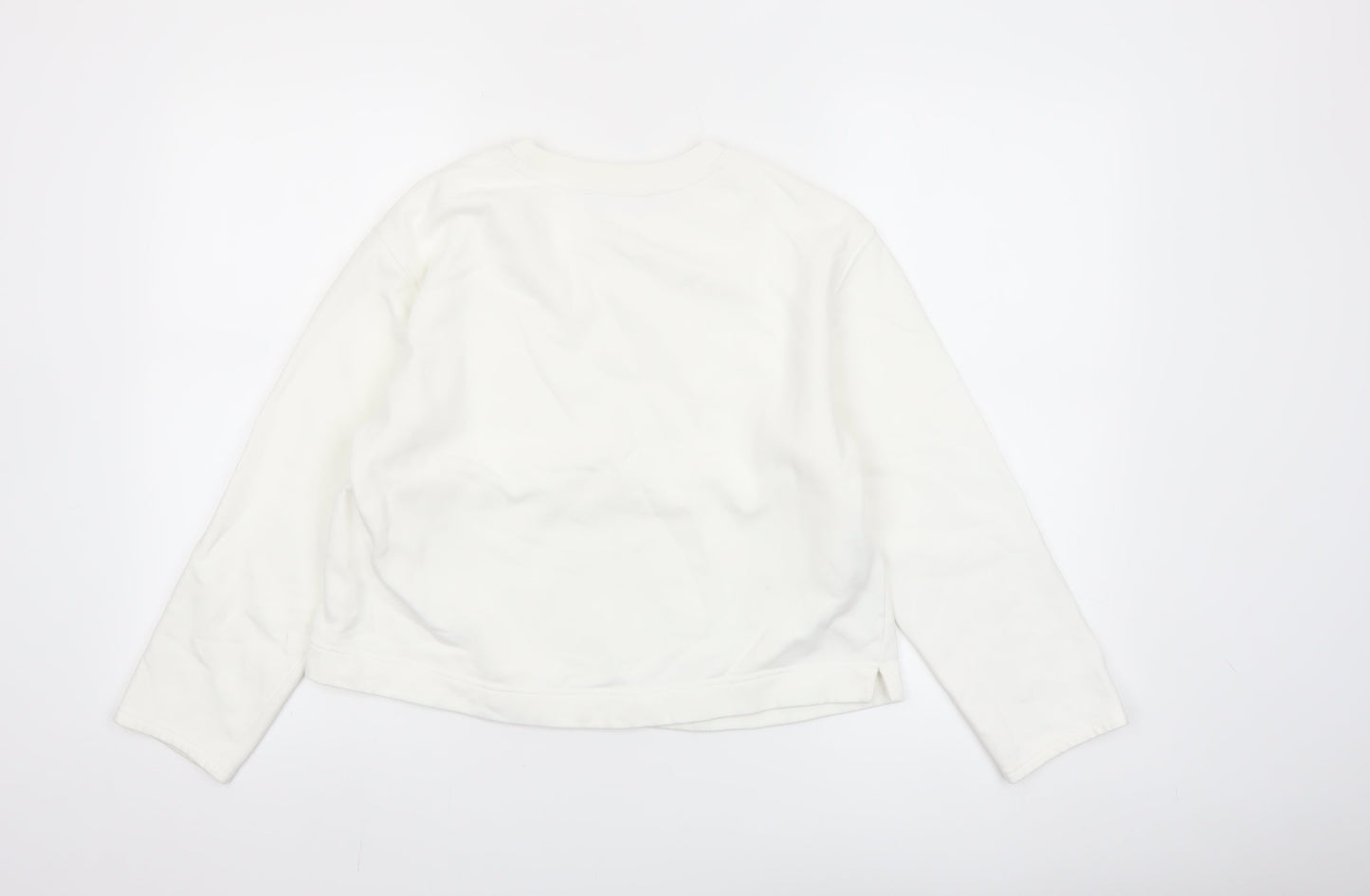 Marks and Spencer Women Ivory Pearl Embellished Pullover Sweatshirt S