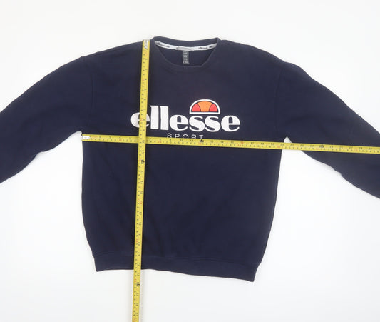 Ellesse Women Navy Blue Crew Neck Pullover Sweatshirt UK 12