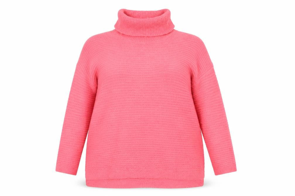 Marks & Spencer Women’s Pink Roll Neck Chunky Knit Jumper Size 16
