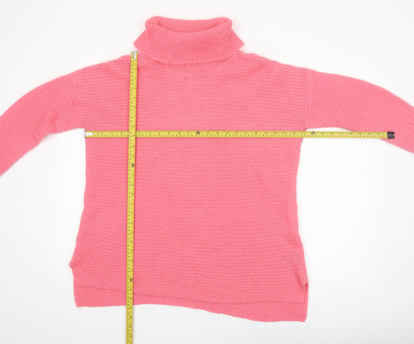 Marks and Spencer Women’s Pink Roll Neck Chunky Knit Jumper Size 16