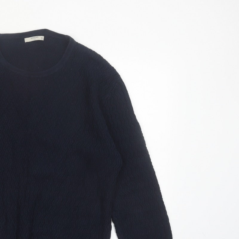Additional view of Mango Men Blue Knit Crew Neck Long Sleeve jumper L