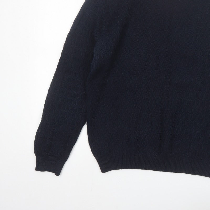 Additional view of Mango Men Blue Knit Crew Neck Long Sleeve jumper L