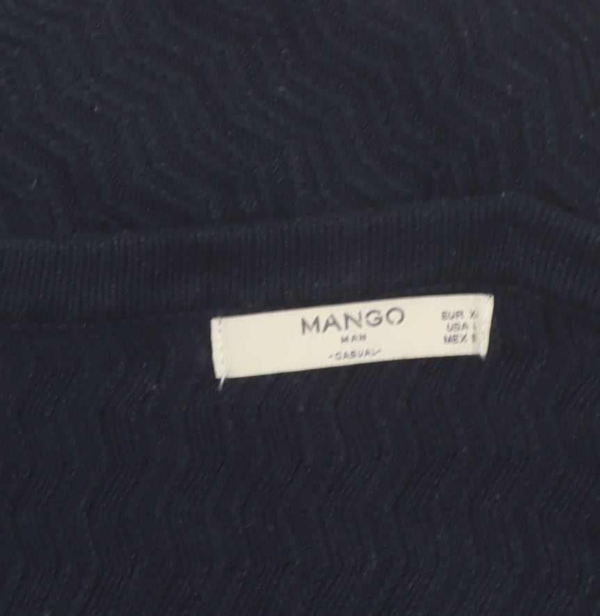 Additional view of Mango Men Blue Knit Crew Neck Long Sleeve jumper L