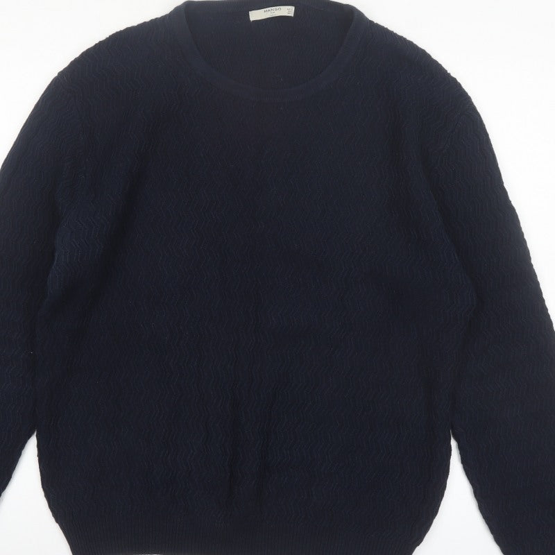 Additional view of Mango Men Blue Knit Crew Neck Long Sleeve jumper L