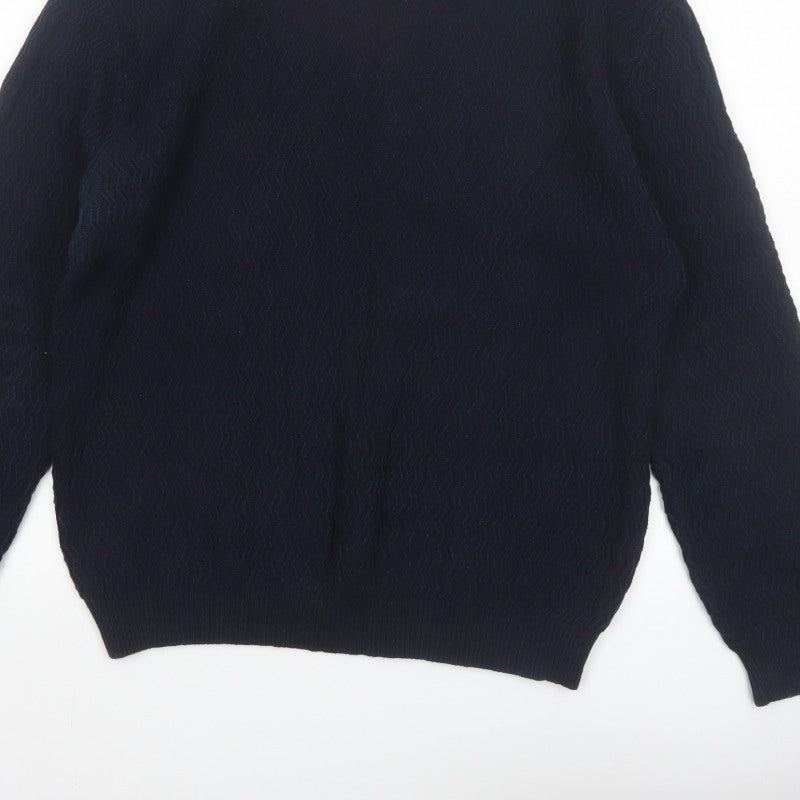 Additional view of Mango Men Blue Knit Crew Neck Long Sleeve jumper L