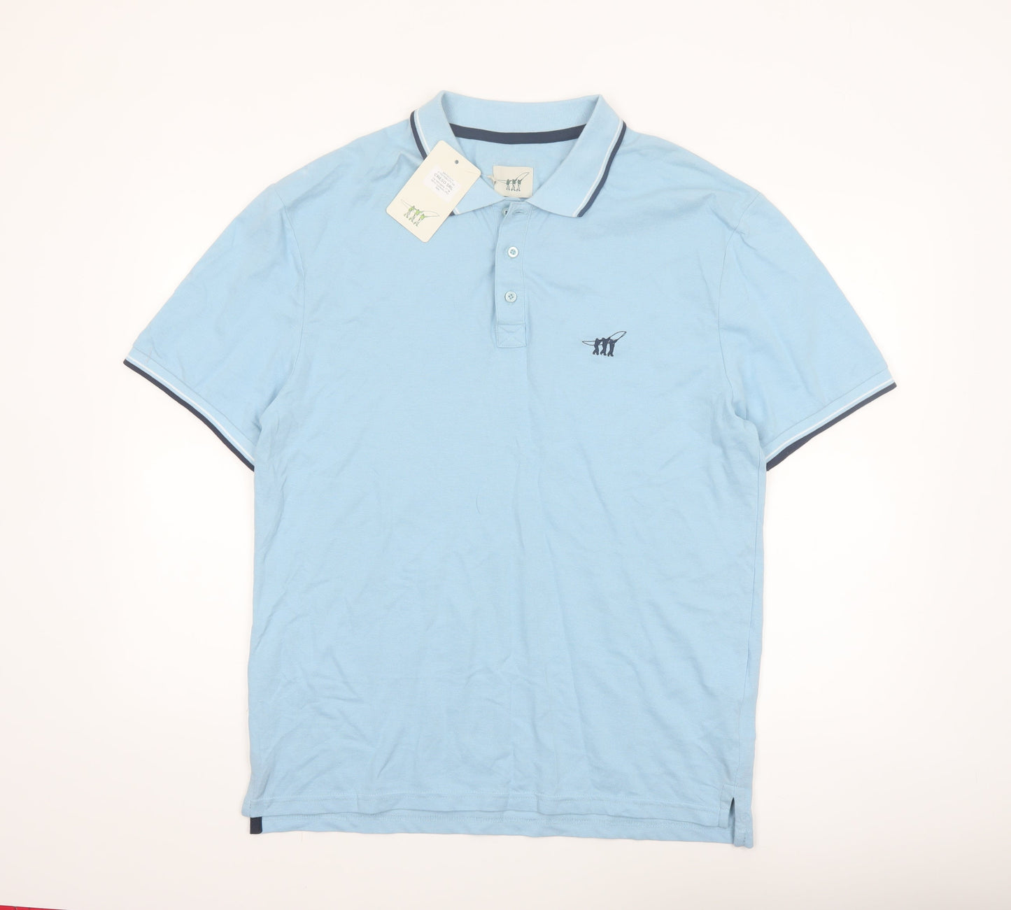 Henry Cotton's Men's Blue 2XL Cotton Polo Shirt
