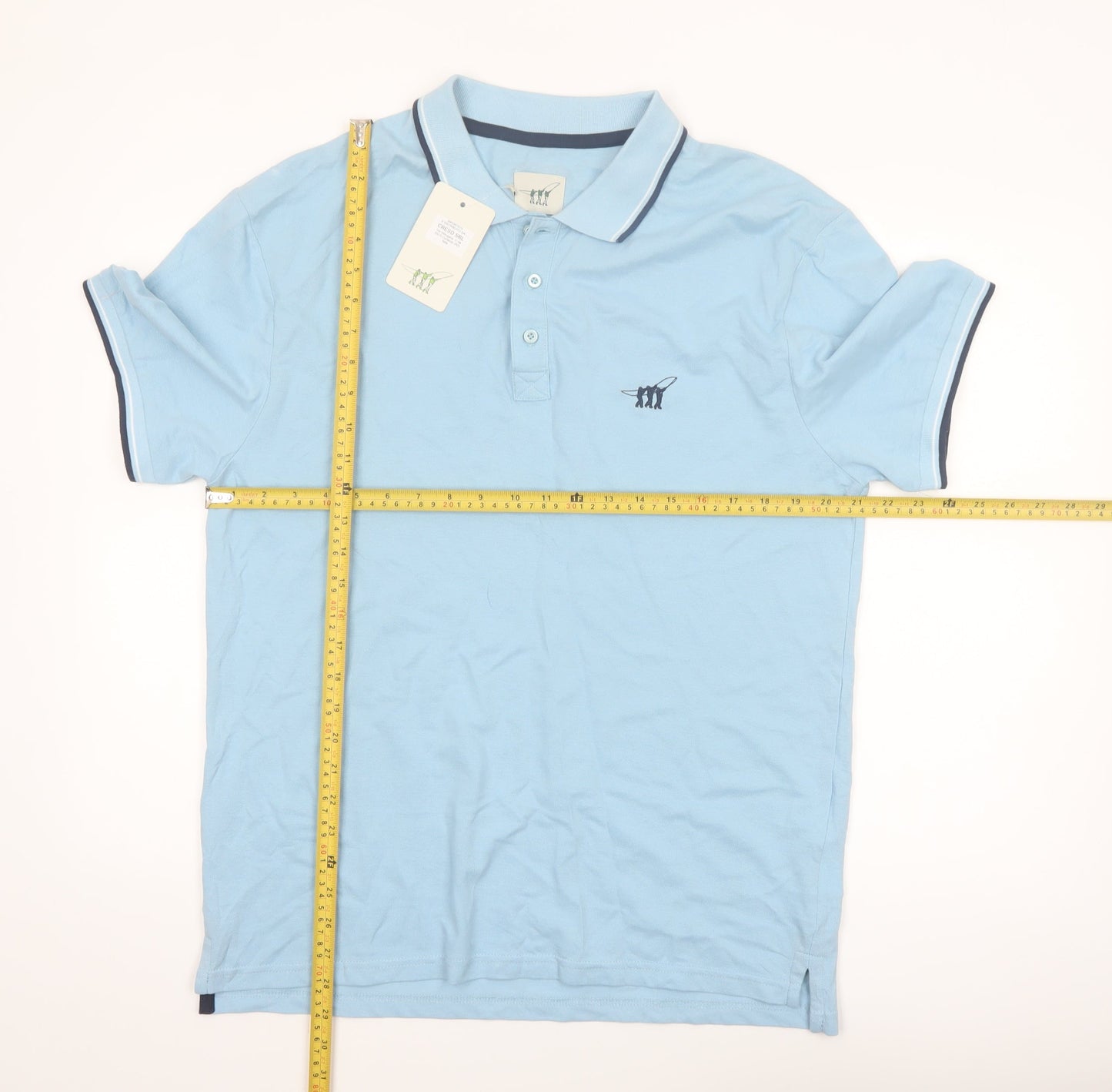 Henry Cotton's Men's Blue 2XL Cotton Polo Shirt