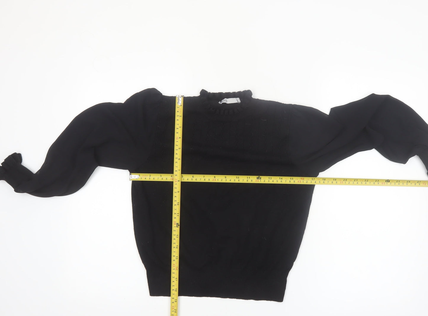 Oasis Womens Black High Neck Cable Knit Jumper Medium